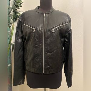PAIGE genuine leather women’s black jacket Moto